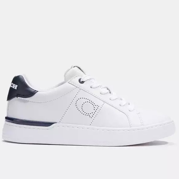 Coach Lowline Low Top Sneaker White with Blue Size 9 / 9.5 Style G5040 - Picture 15 of 15